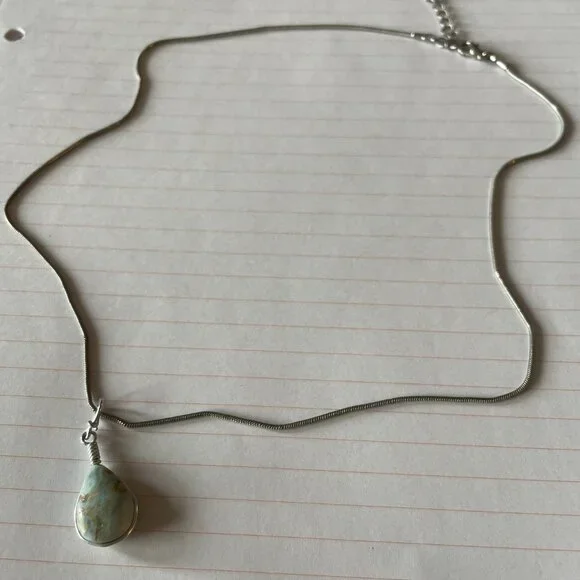 Larimar Pendant Necklace on Silver Chain - Picture 4 of 8